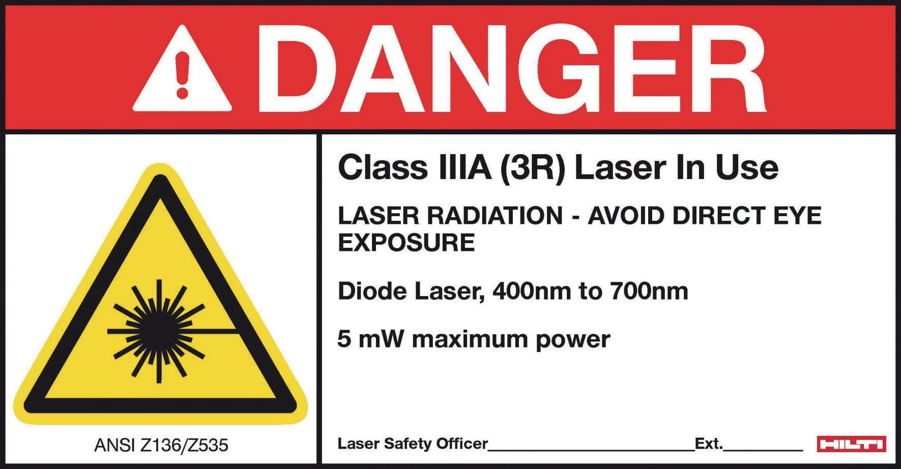 Laser Warning Sign Class 3R (5-pack) 2 Laser Warning Sign Class 3R (5-pack)